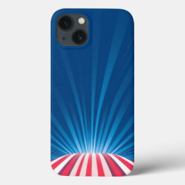 Roter und weißer Weg mit blauen Strahlen für mobil Case-Mate iPhone Hülle