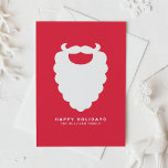 Roter und weißer Weihnachtsmann Moderner Urlaub Feiertagskarte<br><div class="desc">Moderne,  lustige und festliche Ferienwohnung-Karte mit weißer Santa Bard-Abbildung mit rotem Hintergrund und kantigen Streifen Muster. Matching-Elemente sind verfügbar.</div>