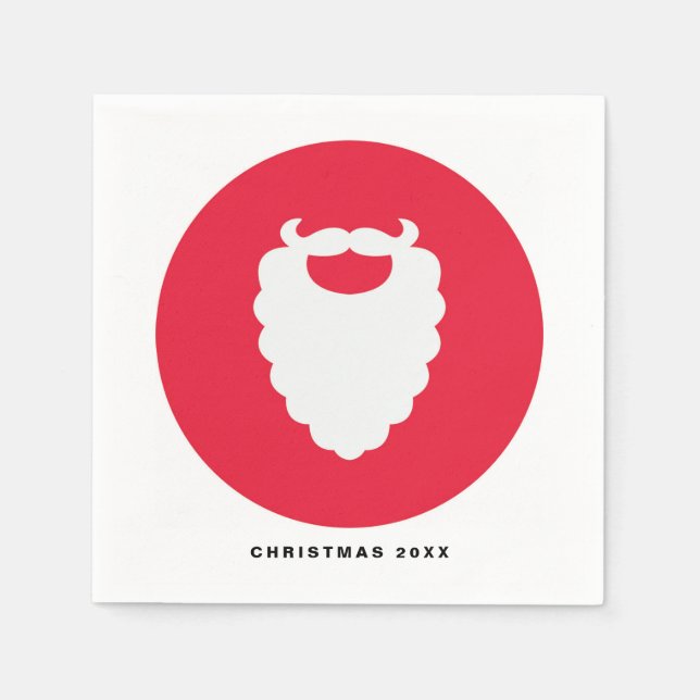 Roter und weißer Weihnachtsmann Moderner Urlaub Serviette (Vorderseite)