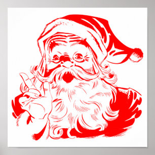 Roter und weißer Weihnachtsmann Poster
