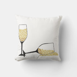 Roter und weißer Wein-Tatzen-Druck-Kissen Kissen