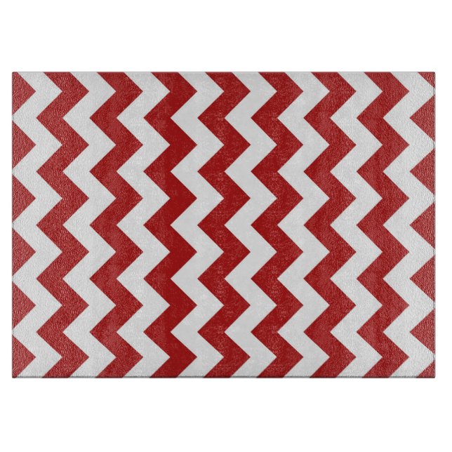 Roter und weißer Zickzack Schneidebrett (Vorderseite)