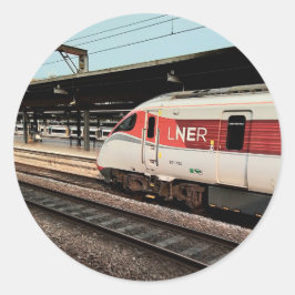 Roter und weißer Zug Runder Aufkleber