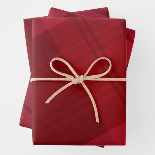 Roter Urlaub karierte klassische fette Weihnachten Geschenkpapier Set