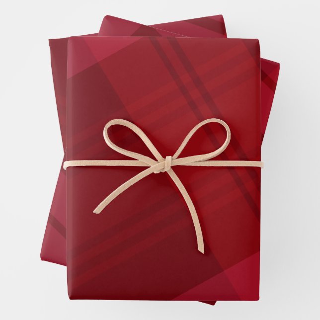Roter Urlaub karierte klassische fette Weihnachten Geschenkpapier Set (Beispiel)