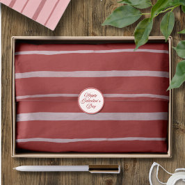 Roter Valentinstag-Handdrawn-Streifenmuster Seidenpapier