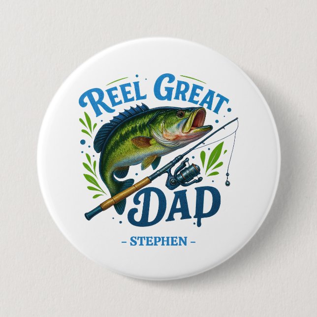 Roter Vater - Fischfang und Fisch Button (Vorderseite)