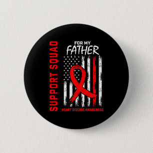 Roter Vater-Vater-Herz-Krankheit-Bewusstseins-Flag Button