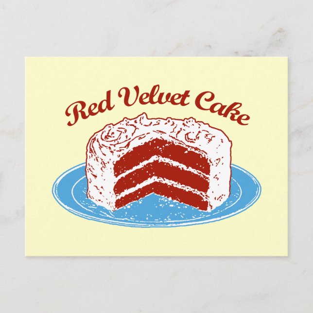 Roter Velvet-Kuchen Postkarte (Vorderseite)