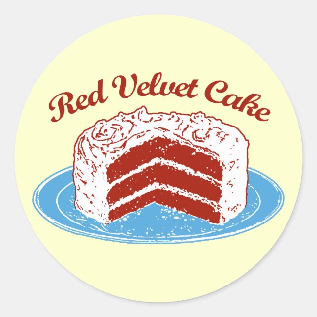 Roter Velvet Runder Aufkleber (Vorderseite)