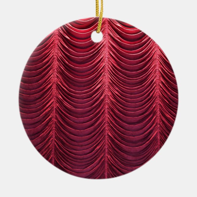 Roter Velvet-Vorhang Keramik Ornament (Vorne)