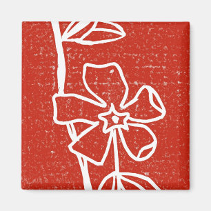 "Roter Vinca-" Blumenmagnet Magnet
