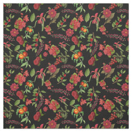 Roter Vintager Blumenmund Stoff