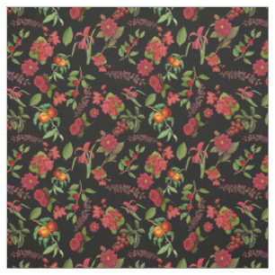 Roter Vintager Blumenmund Stoff