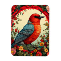 🐦 Roter Vogel-Blumenkranz-Naturdekoration 🌸