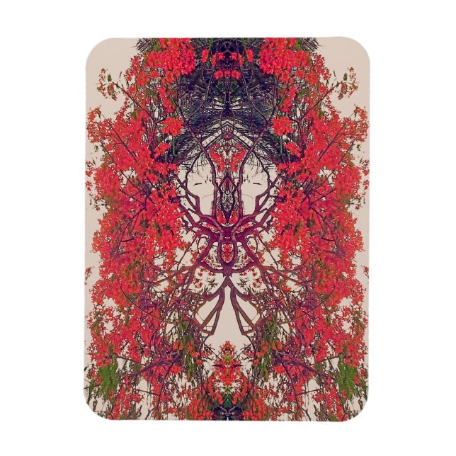 Roter Vogel des Paradieses Magnet (Vertikal)