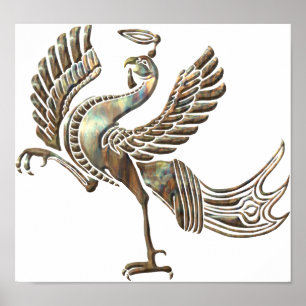 Roter Vogel, erhitzt Poster