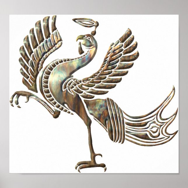 Roter Vogel, erhitzt Poster (Vorne)
