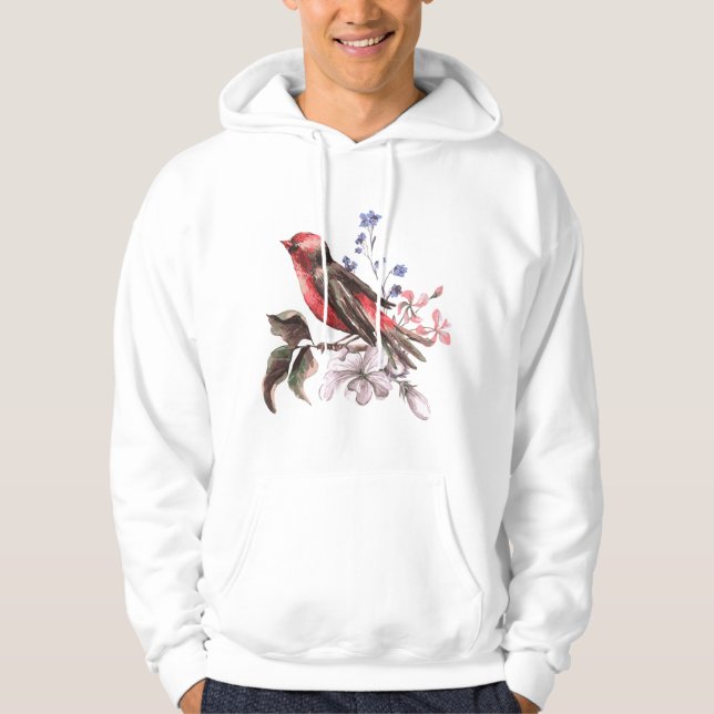 Roter Vogel Hoodie (Vorderseite)