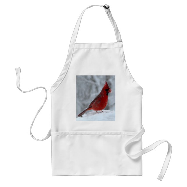 Roter Vogel im Schnee Schürze (Vorne)