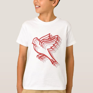 roter Vogel mehrschichtiges Tier T-Shirt