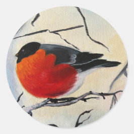 Roter Vogel Runder Aufkleber