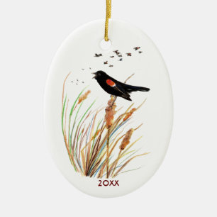 Roter Vogelgezwitscher - Vogelsammlung Keramik Ornament