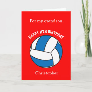 Roter Volleyball 11. Geburtstag Karte