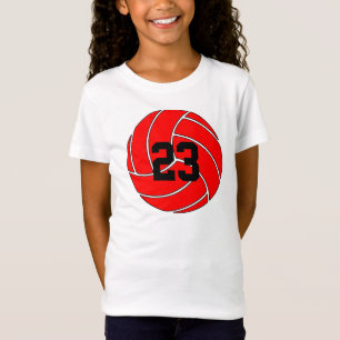 Roter Volleyball-kundenspezifischer T-Shirt