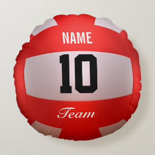 Roter Volleyball Rundes Kissen