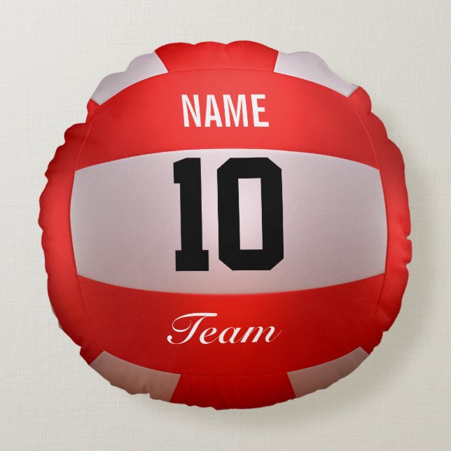 Roter Volleyball Rundes Kissen (Vorderseite)
