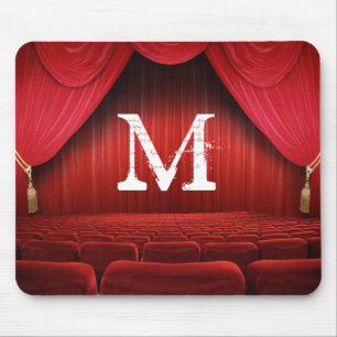 Roter Vorhang Theater Monogramm Anfangsmauspad Mousepad