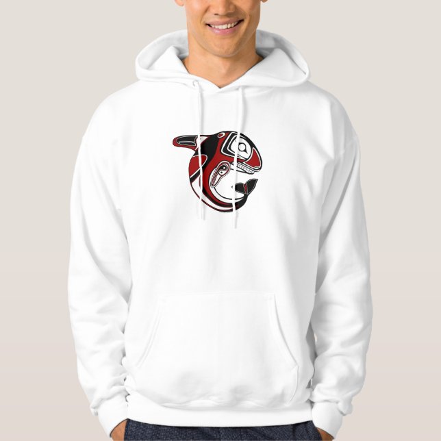 Roter Wal-TotemHoodie Hoodie (Vorderseite)