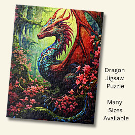 Roter Walddrache mit roten Blume