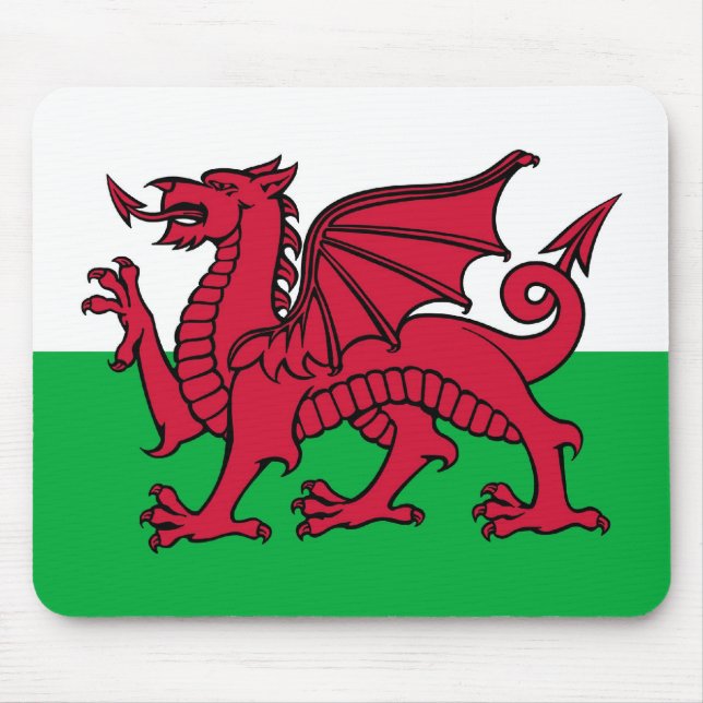 Roter walisischer Drache Mousepad (Vorne)