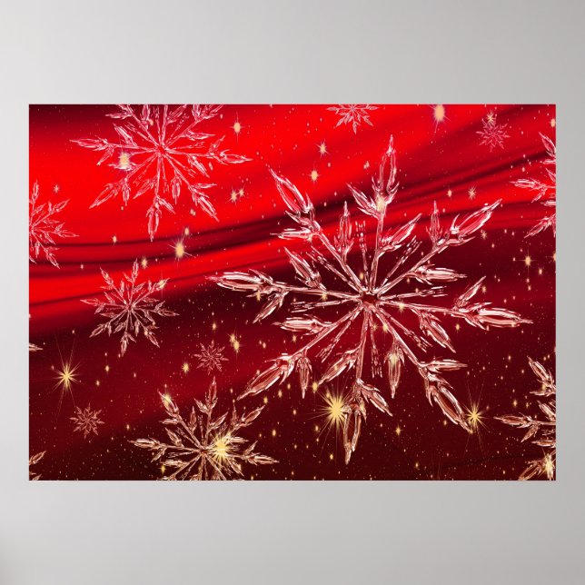 Roter Weihnachts-Hintergrund Poster (Vorne)