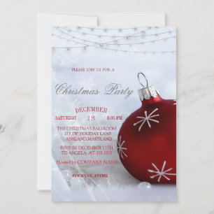 Roter Weihnachtsball, Lichterkette Weihnachtsunter Einladung