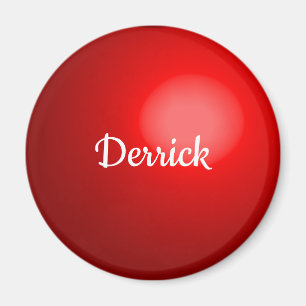 Roter Weihnachtsball - Ornament mit Namen Magnet
