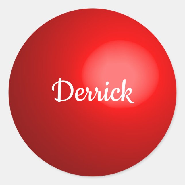 Roter Weihnachtsball - Ornament mit Namen Runder Aufkleber (Vorderseite)