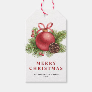 Roter Weihnachtsball Weihnachtsfeiertag Geschenkanhänger