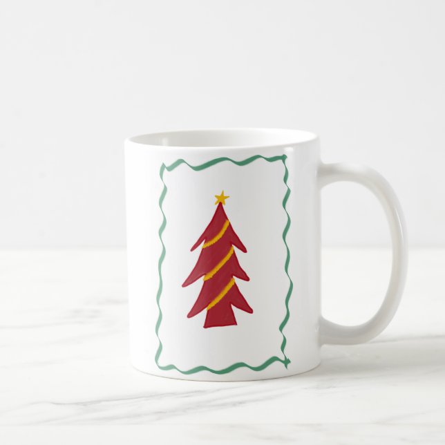 Roter Weihnachtsbaum Kaffeetasse (Rechts)