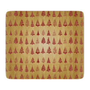 Roter Weihnachtsbaum modern in Gold Schneidebrett