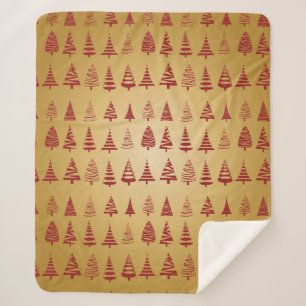 Roter Weihnachtsbaum modern in Gold Sherpadecke