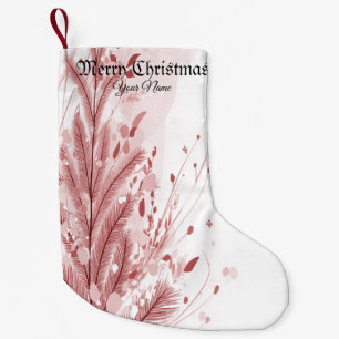 Roter Weihnachtsbaum Schneedekoration Schöne Kleiner Weihnachtsstrumpf