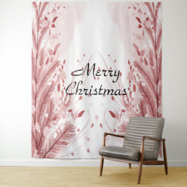 Roter Weihnachtsbaum Schneedekoration Schöne Wandteppich