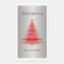 Roter Weihnachtsbaum Schneeflocken Individuelle Na Serviette