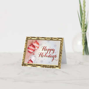 Roter Weihnachtsbaumschmuck mit goldenem Rand Karte