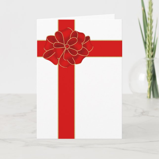 Roter Weihnachtsbogen Feiertagskarte (Vorderseite)