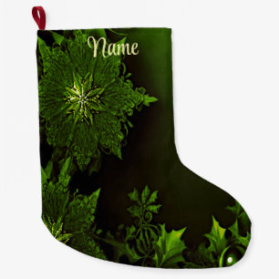 Roter Weihnachtsfeiertag Grüner Strumpf Großer Weihnachtsstrumpf