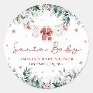 Roter Weihnachtsmann Baby-Christmas-Babykleidung B Runder Aufkleber
